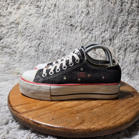 Skechers Somethin’ Else Womens Size 8.5 Y2K Red/White Glitter Gem Platform Shoes - Picture 10 of 11